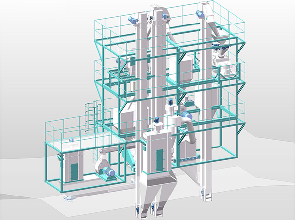 Fattening pig feed production line