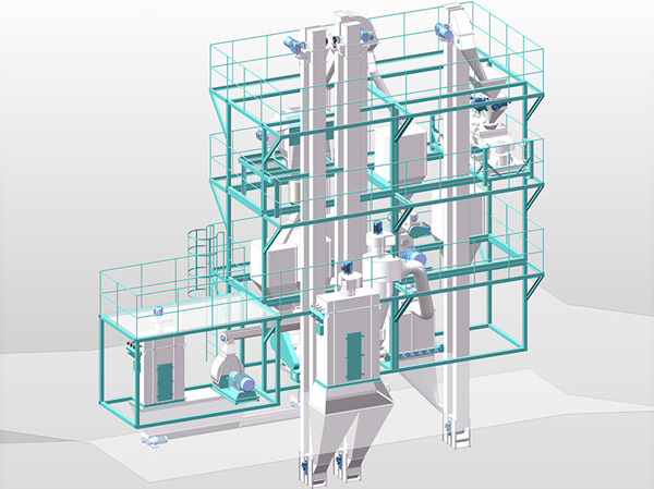 Double-line extruded aquatic feed production line